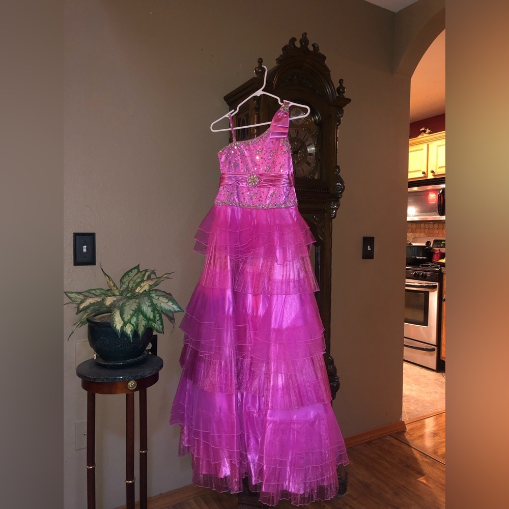 magenta pageant dress
